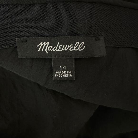 NEW Madewell The Layton Midi Slip Skirt Pull On Viscose Side Slit Black US 14 - Picture 14 of 15